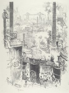 Från ugnarnas toppar, 1916. av Joseph Pennell