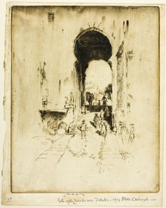 Porten till Zocodover, Toledo av Joseph Pennell