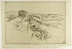 Girgenti, templet på muren av Joseph Pennell