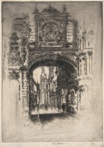 Stor klocka; Rouen av Joseph Pennell