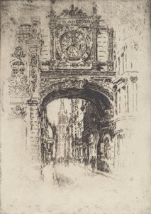 Stor klocka, Rouen, 1907. av Joseph Pennell