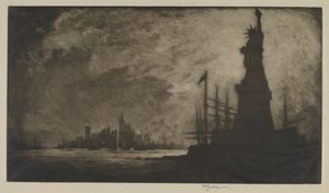 Hallå Amerika, 1908. av Joseph Pennell