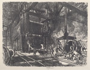 I Brobdingnags land, Armor Plate Bending Press av Joseph Pennell