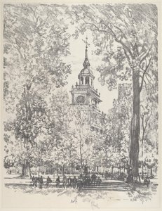 Independence Square och State House, 1912. av Joseph Pennell