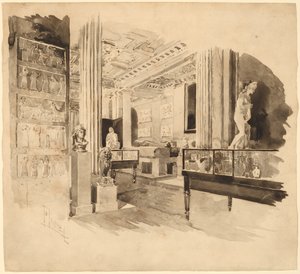 Interiör, Fitzwilliam Museum av Joseph Pennell