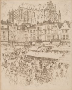 Place, Beauvais, 1907. av Joseph Pennell