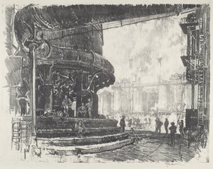 Att göra tackjärn, 1916. av Joseph Pennell