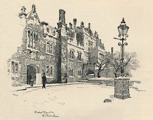 Old Charterhouse: The Masters Court, 1886 av Joseph Pennell
