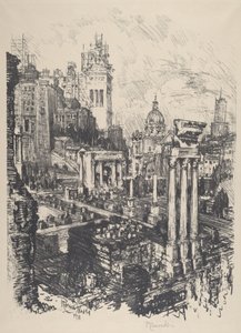 Gamla och nya Rom, Victor Emanuel-monumentet, 1911. av Joseph Pennell