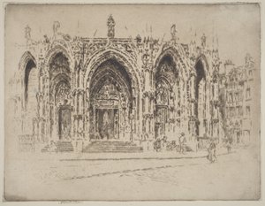 Förhall till Saint-Maclou, Rouen av Joseph Pennell