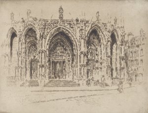 Veranda i San Maclou, Rouen, 1907. av Joseph Pennell