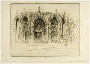 Puerta Bisagra, Madrids port, Toledo av Joseph Pennell