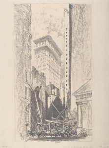Ombyggnad av Broad Street, 1910. av Joseph Pennell