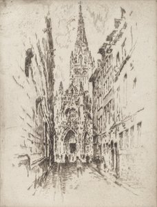 Saint Maclou, Rouen, 1907. av Joseph Pennell