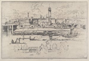 Shot Tower mellan broarna av Joseph Pennell