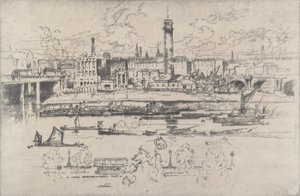 Shot Tower between the Bridges, 1910. av Joseph Pennell