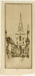 Spitalfields kyrka av Joseph Pennell
