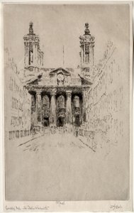 St. Johns, Westminster, 1895. av Joseph Pennell