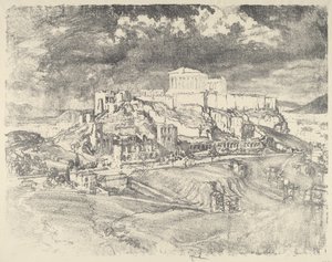 Storm bakom Akropolis av Joseph Pennell