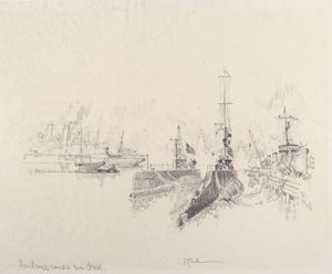Ubåtar i hamn av Joseph Pennell