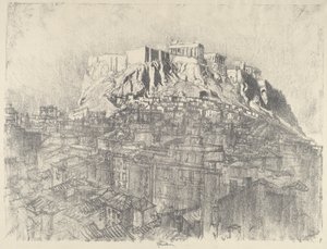 Soluppgång över Akropolis av Joseph Pennell