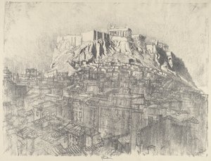 Soluppgång över Akropolis av Joseph Pennell