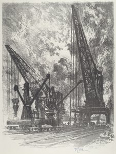 Tar bort den stora pistolen, 1916. av Joseph Pennell