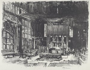 Akolyterna förbereder krigsgudens altare, 1916. av Joseph Pennell