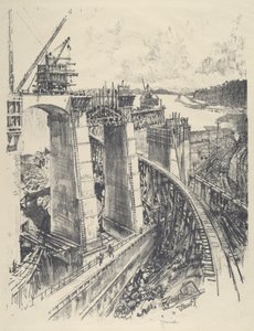 The Approach to Gatun Lock, 1912. av Joseph Pennell