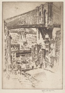 The Bridges, från Brooklyn av Joseph Pennell