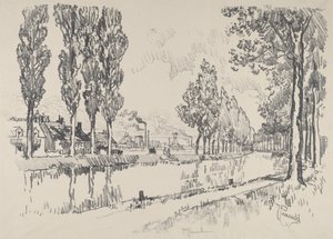 Kanalen vid Blanzy, Frankrike, 1911. av Joseph Pennell