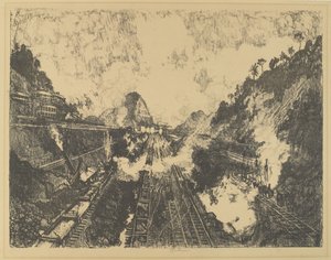Snittet. Tittar mot Ancon Hill av Joseph Pennell