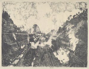 The Cut, Looking toward Ancon Hill, 1912. av Joseph Pennell