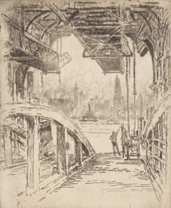 Färjehuset, 1919. av Joseph Pennell