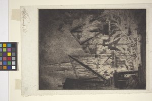 Grunderna vid katedralen (etsning och torrnål) av Joseph Pennell
