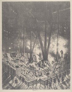 The Foundations, Building a Skyskrapa, 1910. av Joseph Pennell