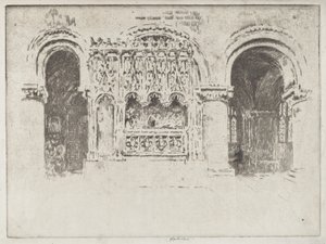 Grundarens grav, kyrkan Saint Bartholomew den store av Joseph Pennell
