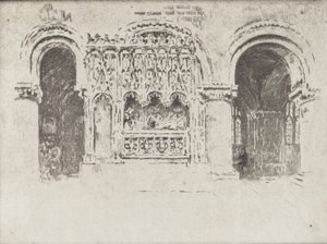 Grundarens grav, Saint Bartholomew den stores kyrka, 1903. av Joseph Pennell
