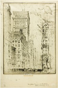 The Golden Cornice, I av Joseph Pennell