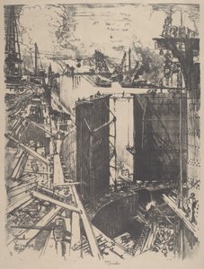Vaktporten, Gatun Lock av Joseph Pennell