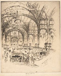 Hall of Iron, Pennsylvania Station, New York av Joseph Pennell