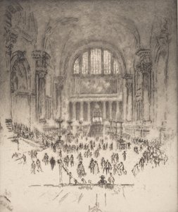 The Marble Hall, Pennsylvania Station, New York, 1919. av Joseph Pennell