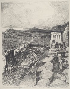 Odeon, Aten, 1913. av Joseph Pennell