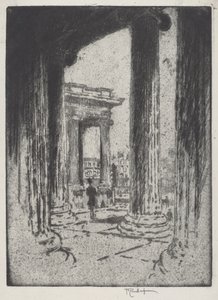 Portiken, British Museum av Joseph Pennell