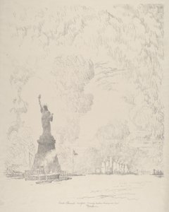 Statyn, New York Bay av Joseph Pennell
