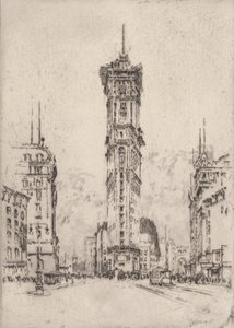 The Times Building, 1904. av Joseph Pennell