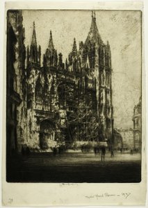 Västfronten, Rouens katedral av Joseph Pennell