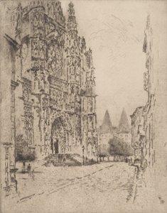 Biskopspalatsets torn, Beauvais, 1907. av Joseph Pennell