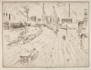 Spår, Oberhausen av Joseph Pennell