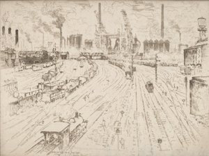 Spår, Oberhausen, 1910. av Joseph Pennell